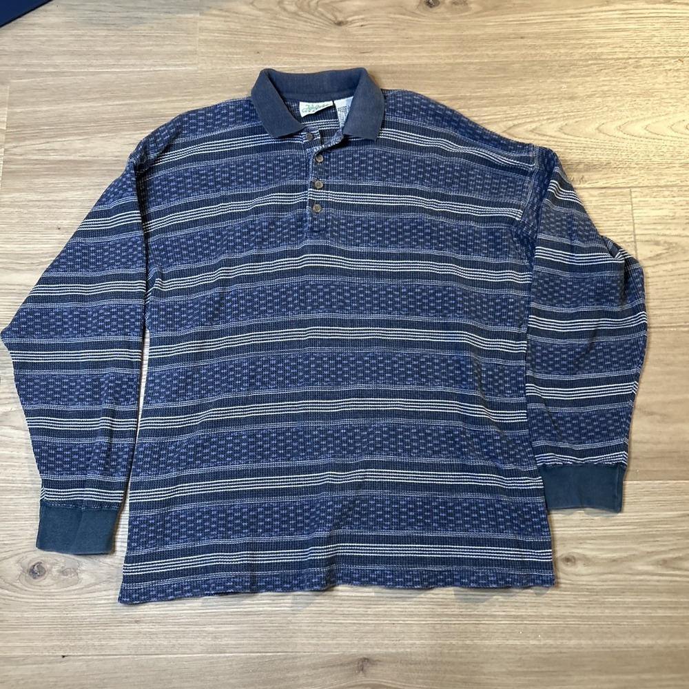 Vintage ASH CREEK TRADING Men's Long Sleeve Polo 1/4 Button Collar Shirt Size XL